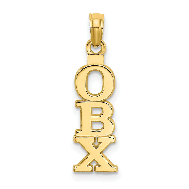 Lovely Rita's Pendants & Charms 14K Yellow Gold Polished Finish OBX (Outer Banks) Vertical Shape Design Charm Pendant