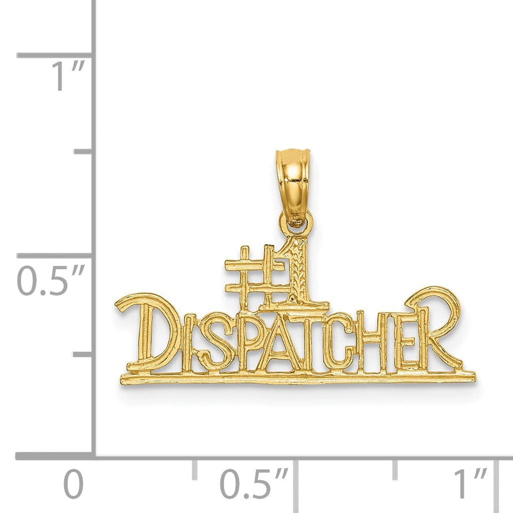 Lovely Rita's Pendants & Charms 14K Yellow Gold Polished Finish Open Back #1 DISPATCHER Charm Pendant