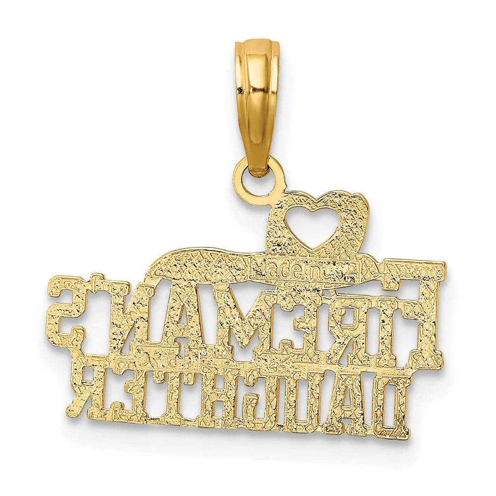 Lovely Rita's Pendants & Charms 14k Yellow Gold Polished Finish Open Back FIREMAN'S DAUGHTER Charm Pendant