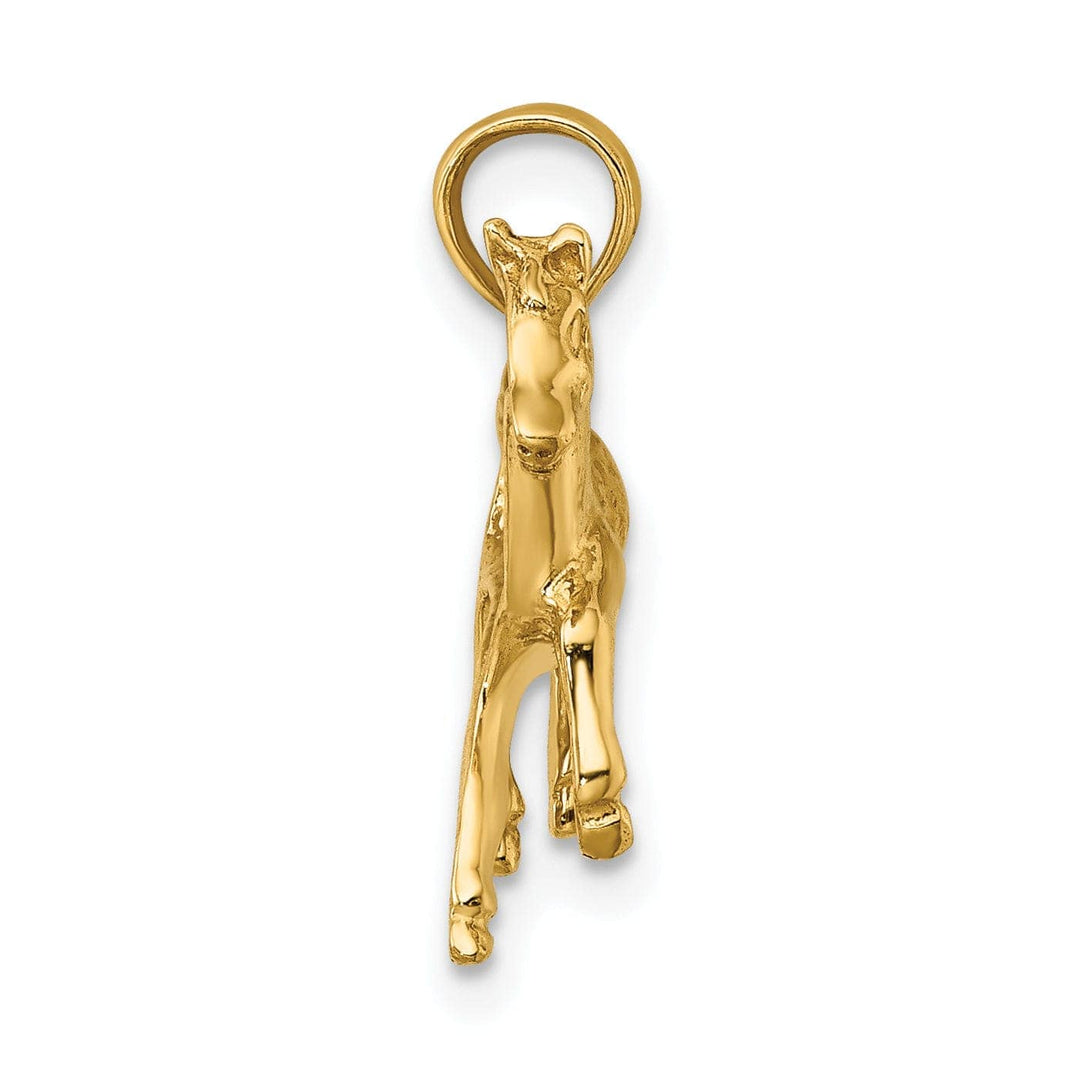Lovely Rita's Pendants & Charms 14K Yellow Gold Polished Finish Open Back Galloping Horse Charm Pendant