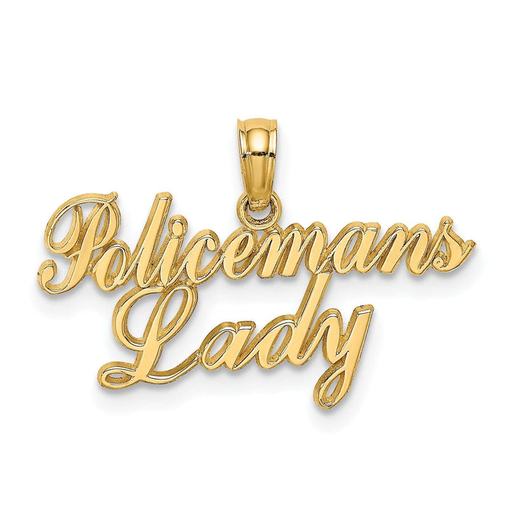 Lovely Rita's Pendants & Charms 14k Yellow Gold Polished Finish Open Back POLICEMAN'S LADY Charm Pendant