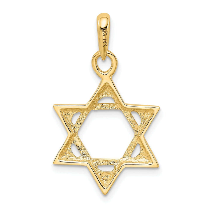 Lovely Rita's Pendants & Charms 14K Yellow Gold Polished Finish Open Back Star of David Charm Pendant