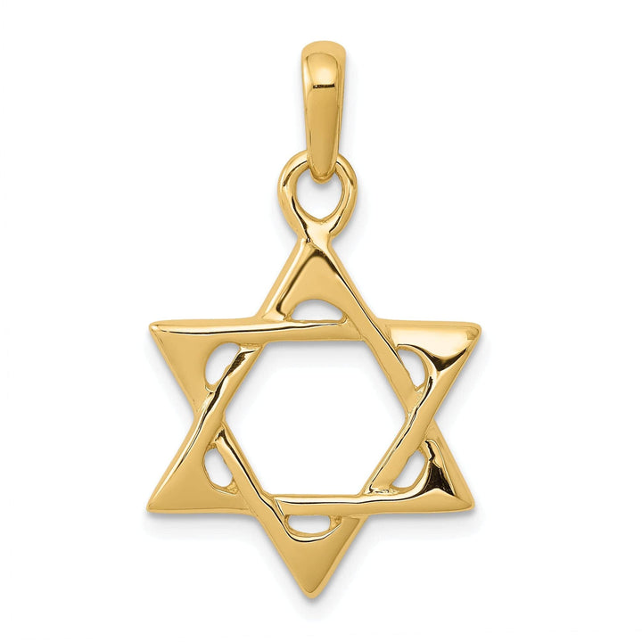 Lovely Rita's Pendants & Charms 14K Yellow Gold Polished Finish Open Back Star of David Charm Pendant