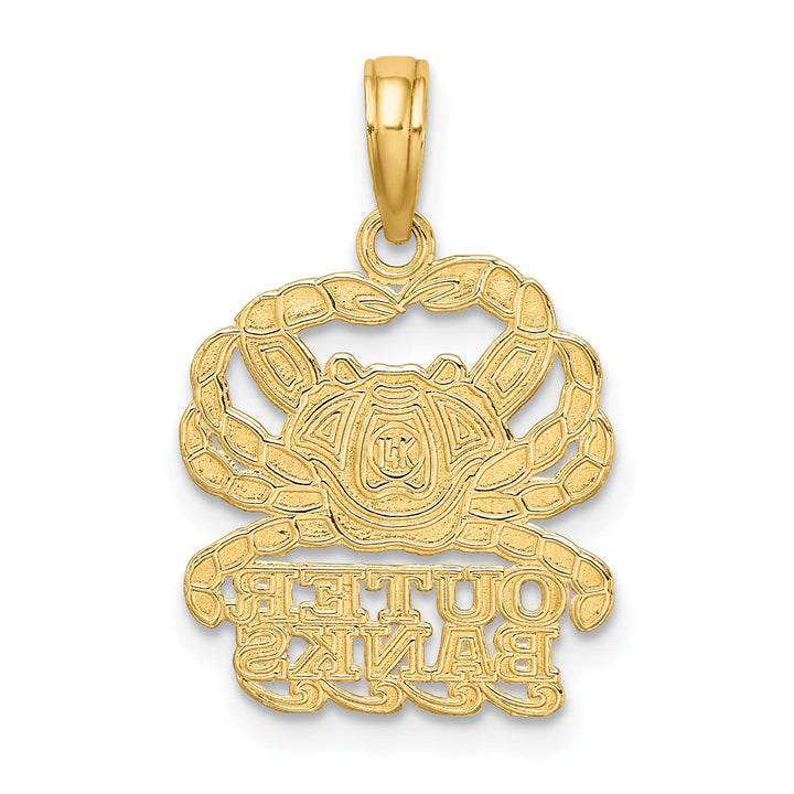 Lovely Rita's Pendants & Charms 14K Yellow Gold Polished Finish OUTER BANKS Under Sea Crab Charm Pendant