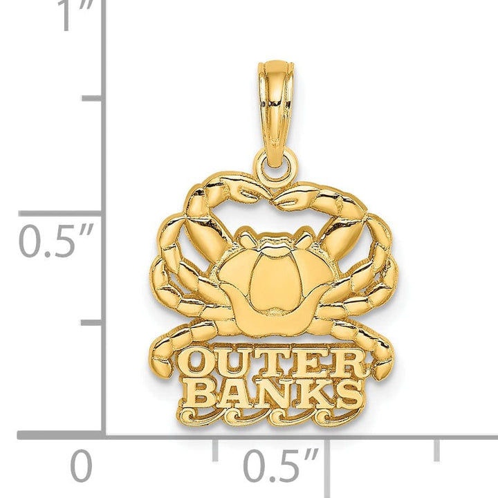 Lovely Rita's Pendants & Charms 14K Yellow Gold Polished Finish OUTER BANKS Under Sea Crab Charm Pendant