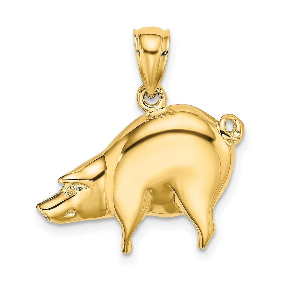 Lovely Rita's Pendants & Charms 14K Yellow Gold Polished Finish Pig Charm Pendant