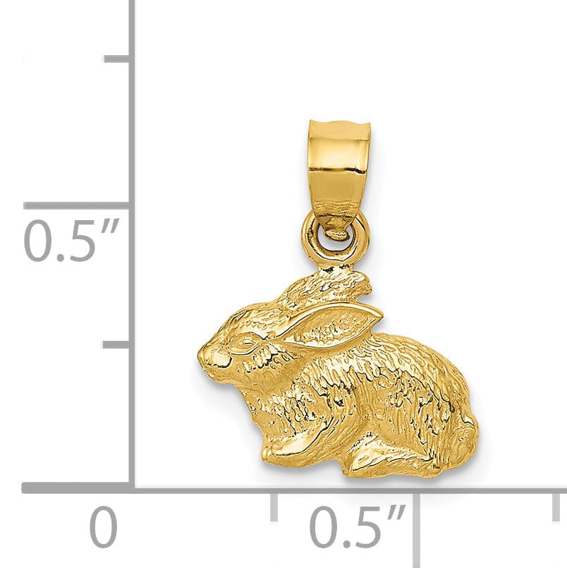 Lovely Rita's Pendants & Charms 14k Yellow Gold Polished Finish Rabbit Pendant