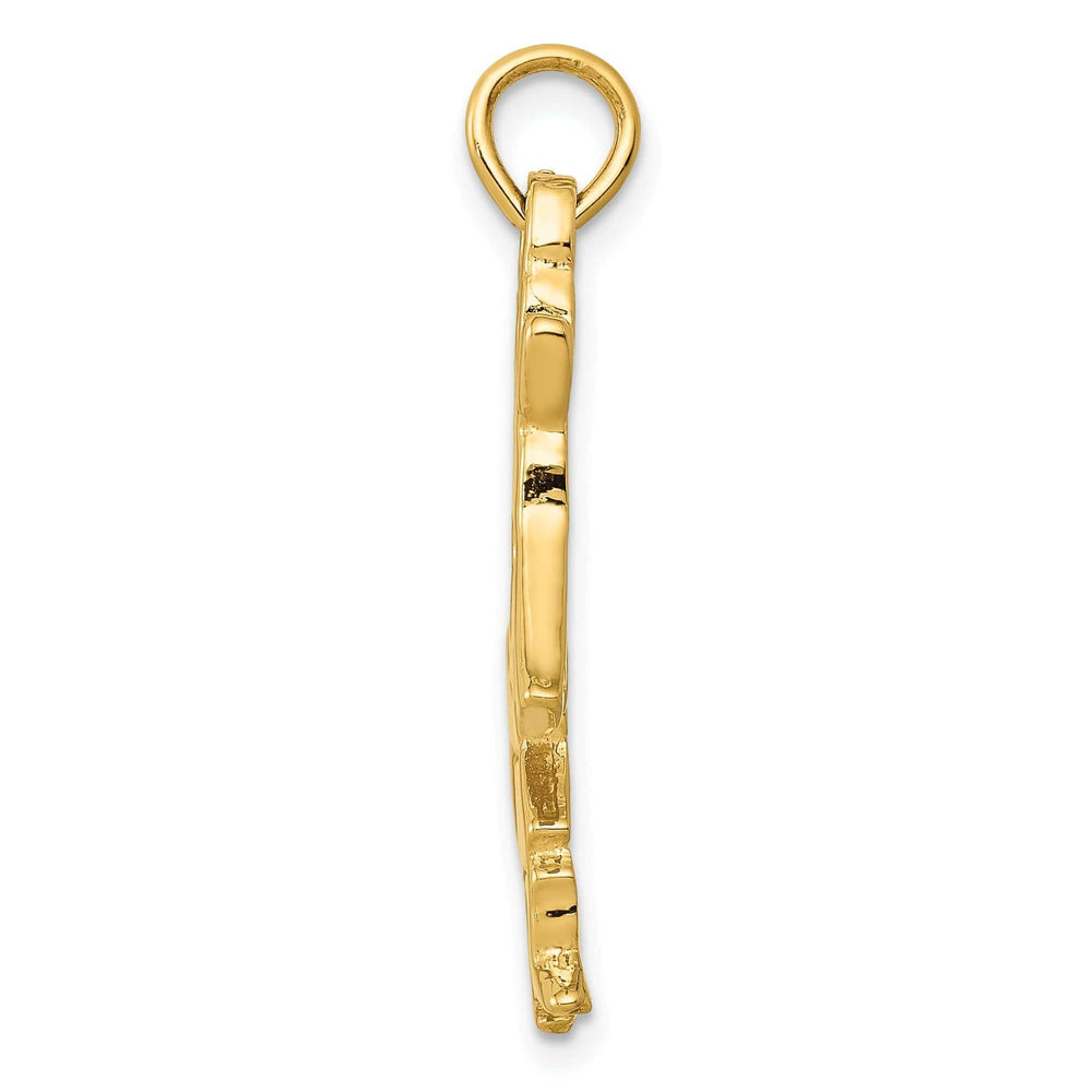 Lovely Rita's Pendants & Charms 14k Yellow Gold Polished Finish Reversible 3-Dimensional Kokopelli Charm Pendant