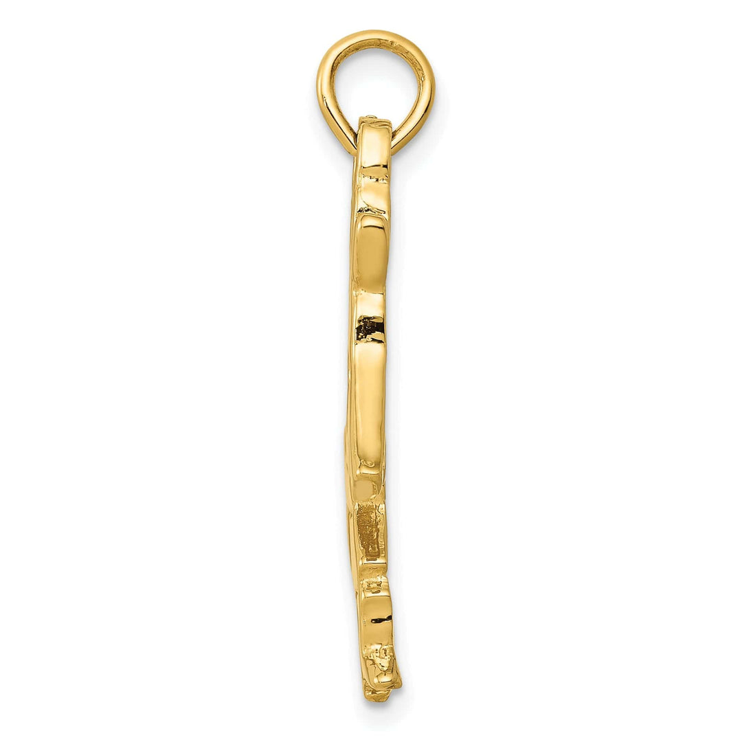 Lovely Rita's Pendants & Charms 14k Yellow Gold Polished Finish Reversible 3-Dimensional Kokopelli Charm Pendant