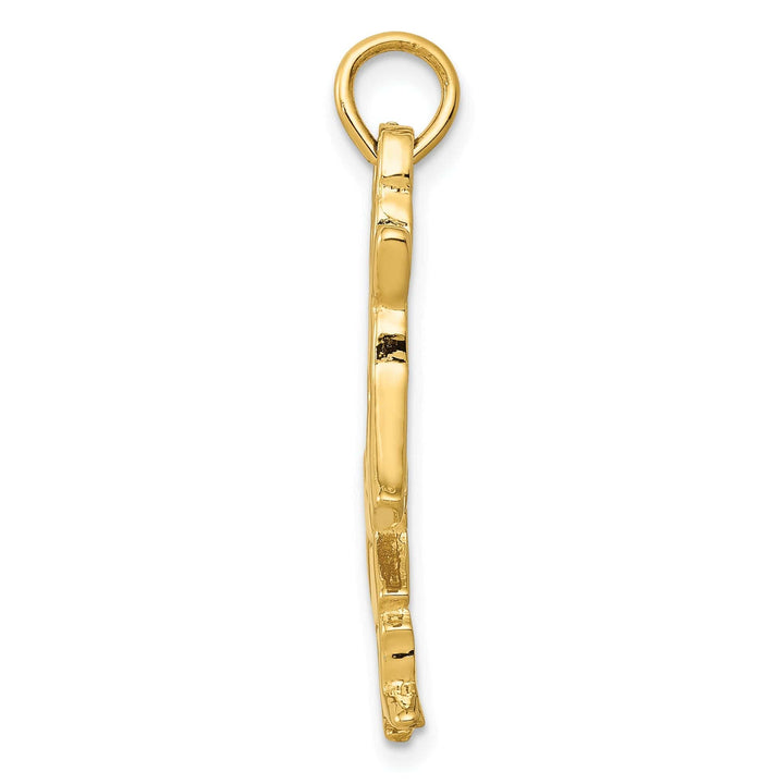 Lovely Rita's Pendants & Charms 14k Yellow Gold Polished Finish Reversible 3-Dimensional Kokopelli Charm Pendant