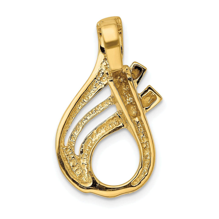 Lovely Rita's Pendants & Charms 14k Yellow Gold Polished Finish Reversible Double Swirl Design Fancy Slide Pendant fits upto 5 mm Omega