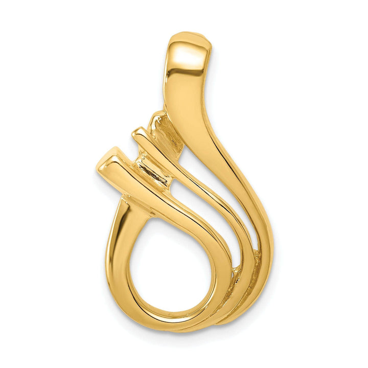 Lovely Rita's Pendants & Charms 14k Yellow Gold Polished Finish Reversible Double Swirl Design Fancy Slide Pendant fits upto 5 mm Omega