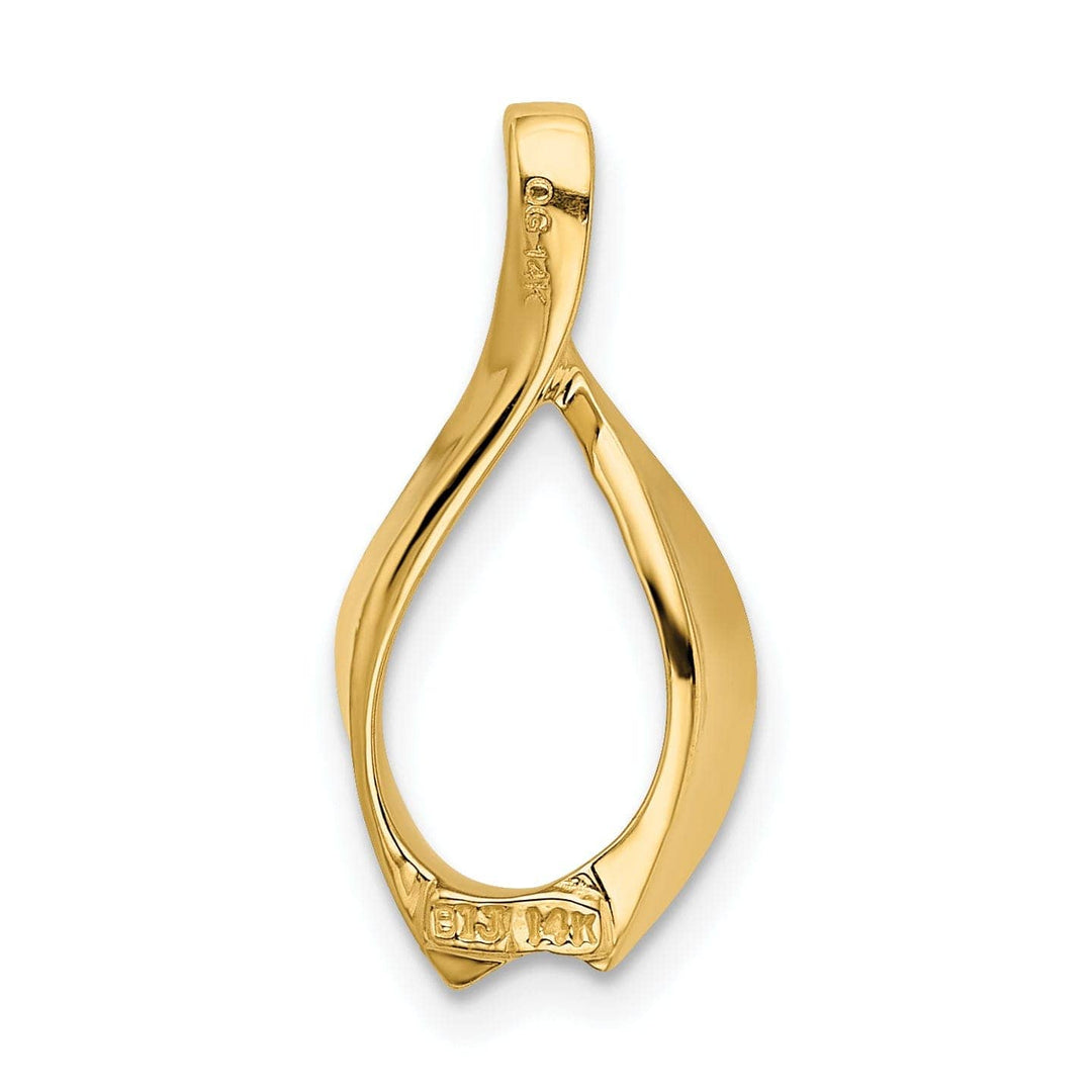 Lovely Rita's Pendants & Charms 14k Yellow Gold Polished Finish Reversible, Swirl Oval Shape Design Omega Slide Pendant fits up to 4 mm Omega