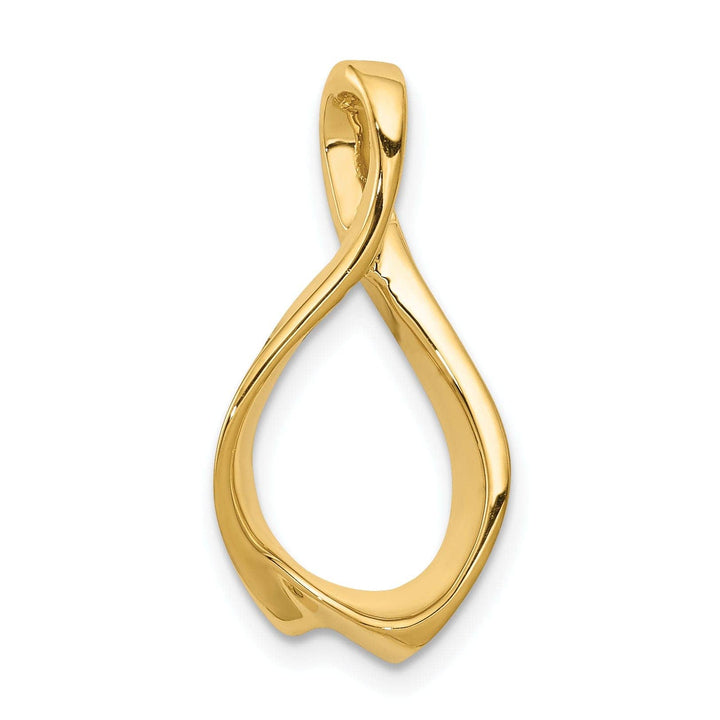 Lovely Rita's Pendants & Charms 14k Yellow Gold Polished Finish Reversible, Swirl Oval Shape Design Omega Slide Pendant fits up to 4 mm Omega