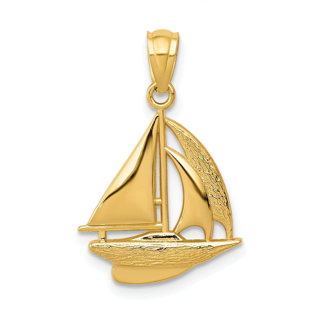 Lovely Rita's Pendants & Charms 14k Yellow Gold Polished Finish Sailboat Pendant