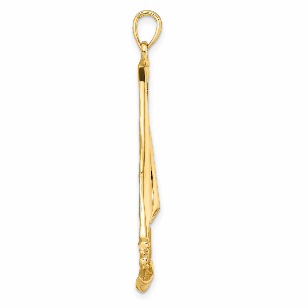 Lovely Rita's Pendants & Charms 14k Yellow Gold Polished Finish Sailboat with Waves Design Charm Pendant