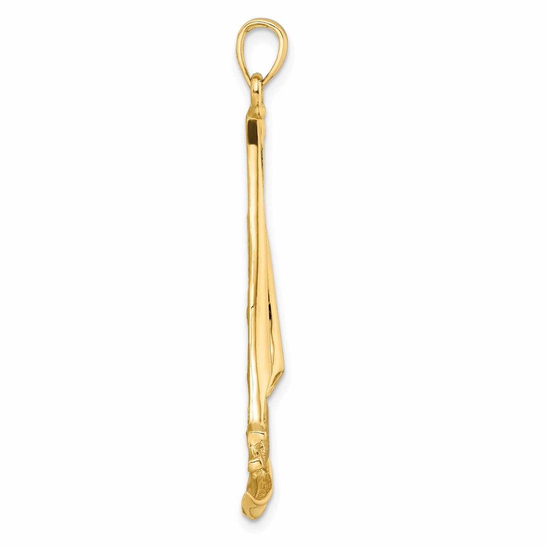 Lovely Rita's Pendants & Charms 14k Yellow Gold Polished Finish Sailboat with Waves Design Charm Pendant