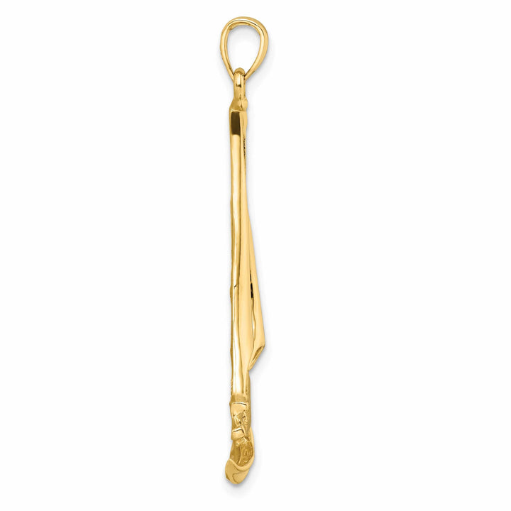 Lovely Rita's Pendants & Charms 14k Yellow Gold Polished Finish Sailboat with Waves Design Charm Pendant