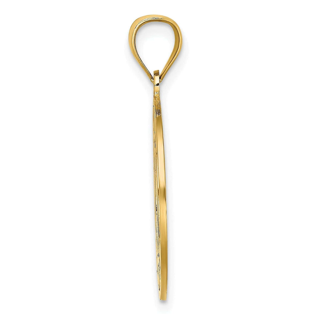 Lovely Rita's Pendants & Charms 14K Yellow Gold Polished Finish SAINT THOMAS Circle Design with Double Dolphins Charm Pendant