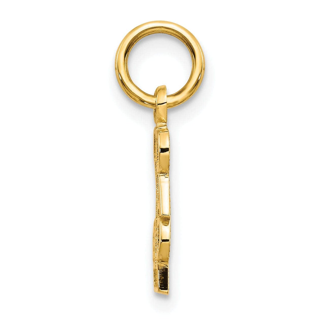 Lovely Rita's Pendants & Charms 14k Yellow Gold Polished Finish Script #1 DAD Vertical Shape Design Pendant