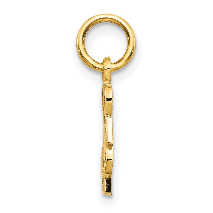 Lovely Rita's Pendants & Charms 14k Yellow Gold Polished Finish Script #1 DAD Vertical Shape Design Pendant