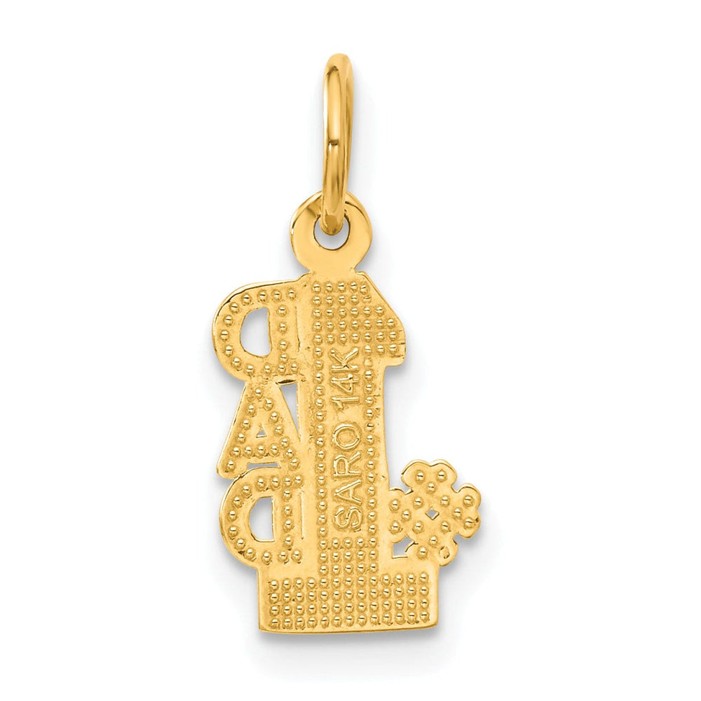 Lovely Rita's Pendants & Charms 14k Yellow Gold Polished Finish Script #1 DAD Vertical Shape Design Pendant