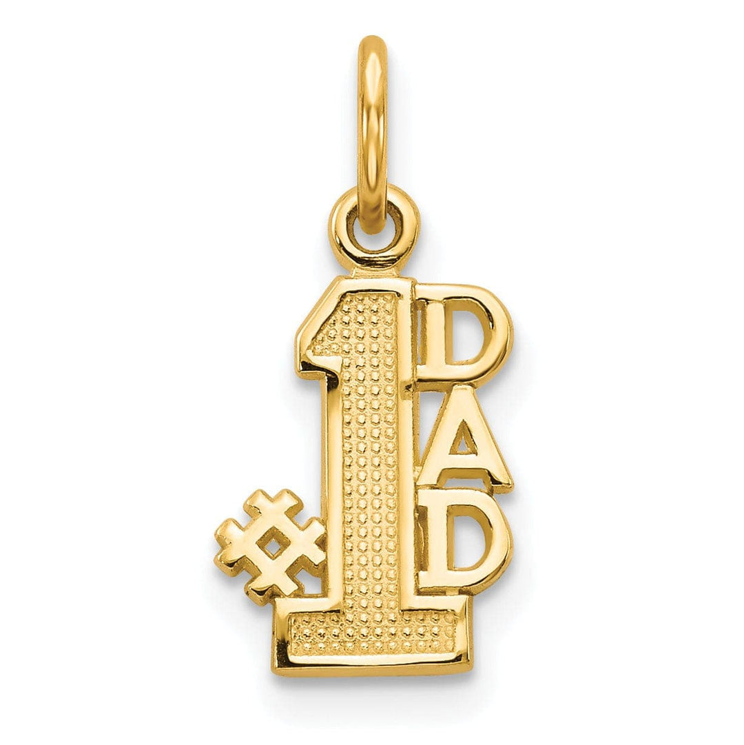 Lovely Rita's Pendants & Charms 14k Yellow Gold Polished Finish Script #1 DAD Vertical Shape Design Pendant