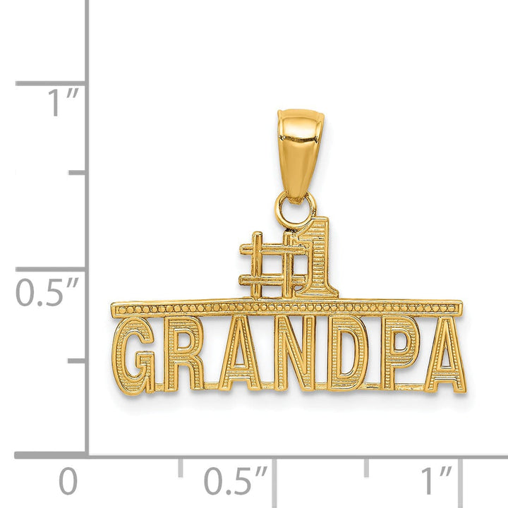 Lovely Rita's Pendants & Charms 14k Yellow Gold Polished Finish Script #1 GRANDPA Charm Pendant