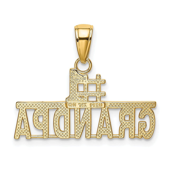 Lovely Rita's Pendants & Charms 14k Yellow Gold Polished Finish Script #1 GRANDPA Charm Pendant