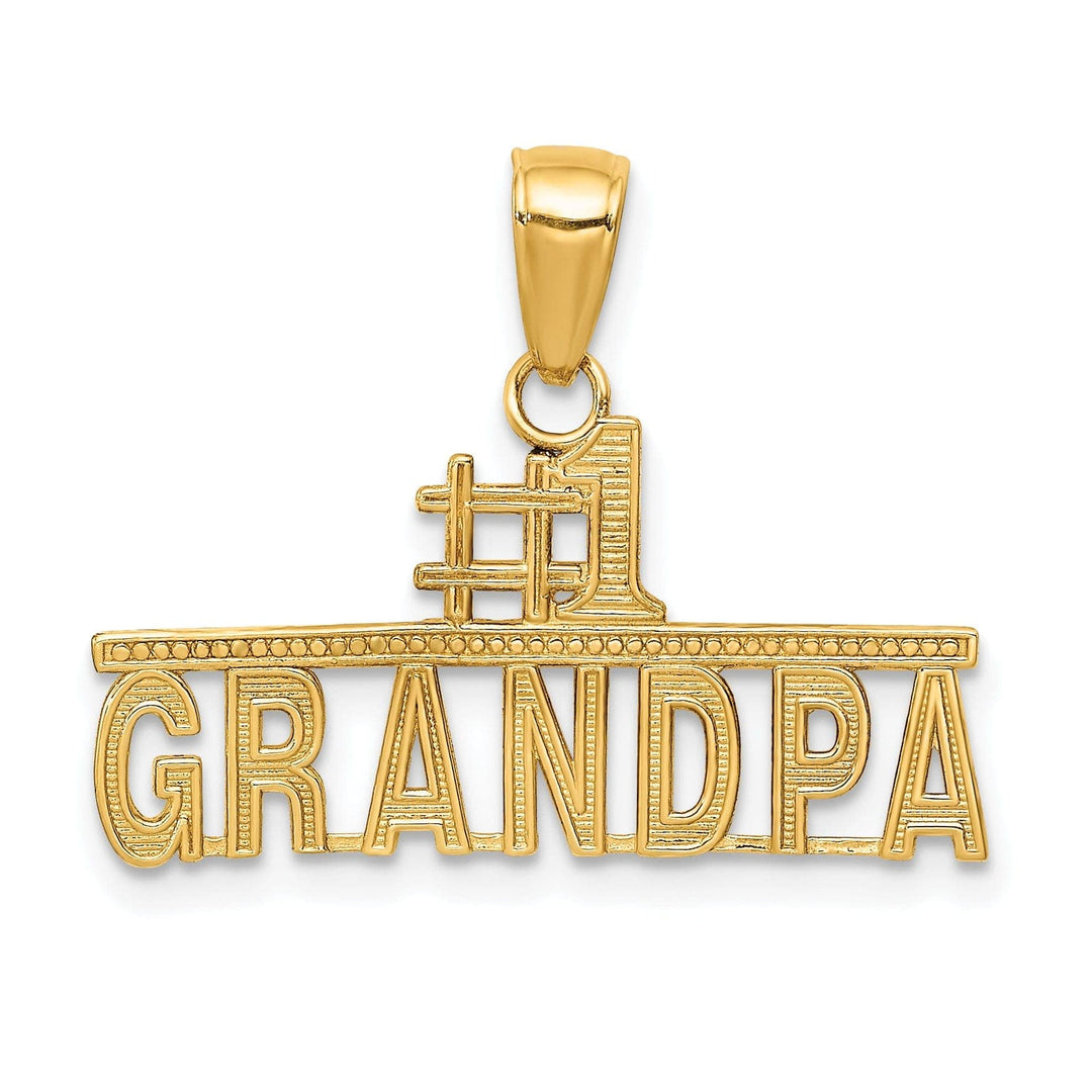 Lovely Rita's Pendants & Charms 14k Yellow Gold Polished Finish Script #1 GRANDPA Charm Pendant