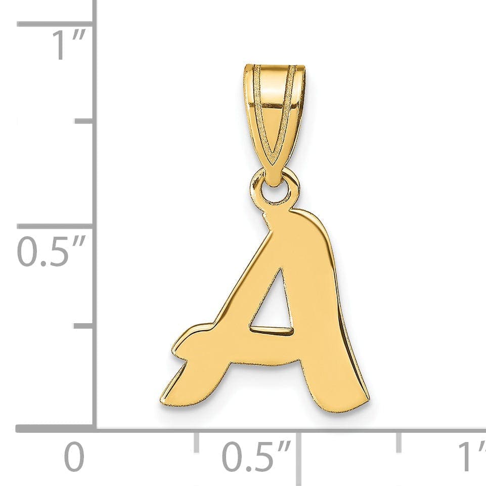 Lovely Rita's Pendants & Charms 14k Yellow Gold Polished Finish Script Design Letter A Initial Pendant