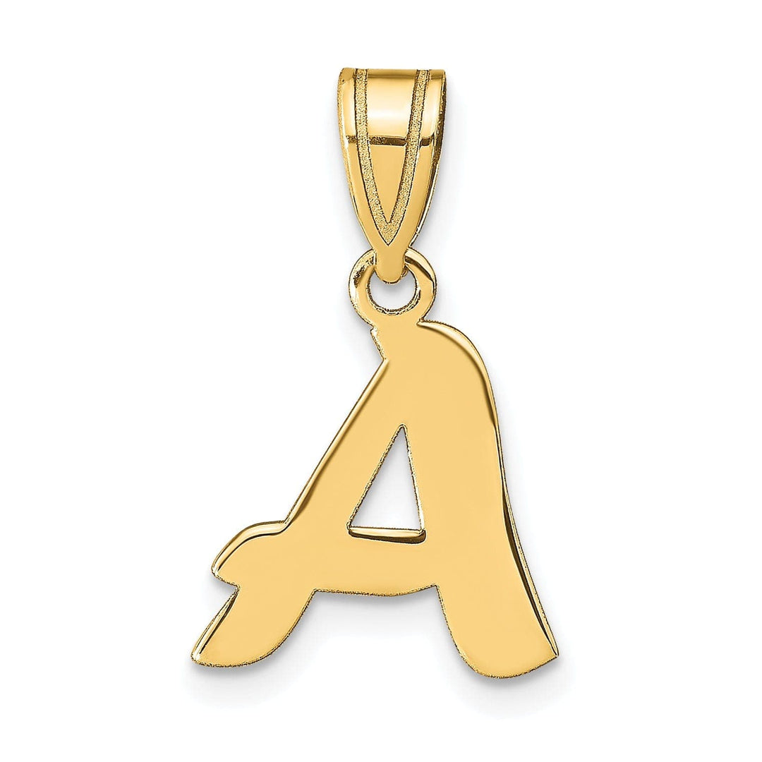 Lovely Rita's Pendants & Charms 14k Yellow Gold Polished Finish Script Design Letter A Initial Pendant