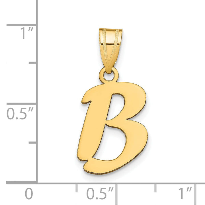 Lovely Rita's Pendants & Charms 14k Yellow Gold Polished Finish Script Design Letter B Initial Pendant