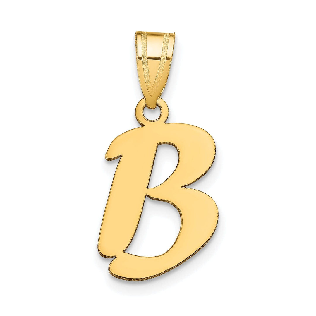 Lovely Rita's Pendants & Charms 14k Yellow Gold Polished Finish Script Design Letter B Initial Pendant