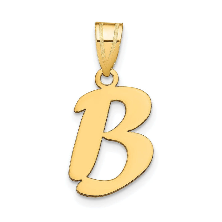 Lovely Rita's Pendants & Charms 14k Yellow Gold Polished Finish Script Design Letter B Initial Pendant