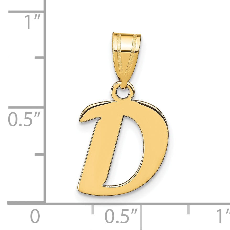 Lovely Rita's Pendants & Charms 14k Yellow Gold Polished Finish Script Design Letter D Initial Pendant