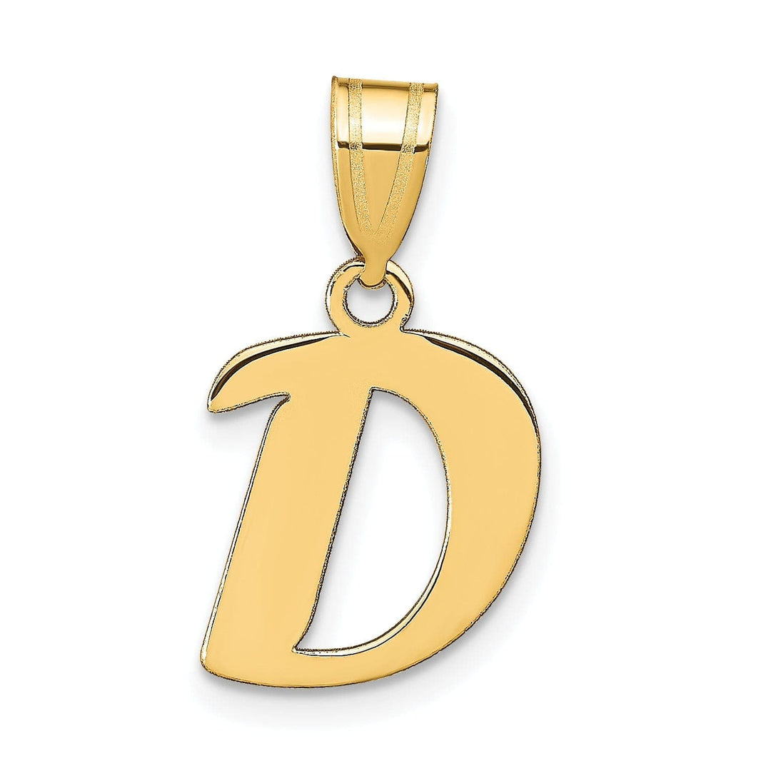 Lovely Rita's Pendants & Charms 14k Yellow Gold Polished Finish Script Design Letter D Initial Pendant