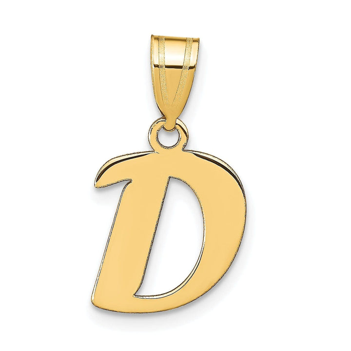 Lovely Rita's Pendants & Charms 14k Yellow Gold Polished Finish Script Design Letter D Initial Pendant
