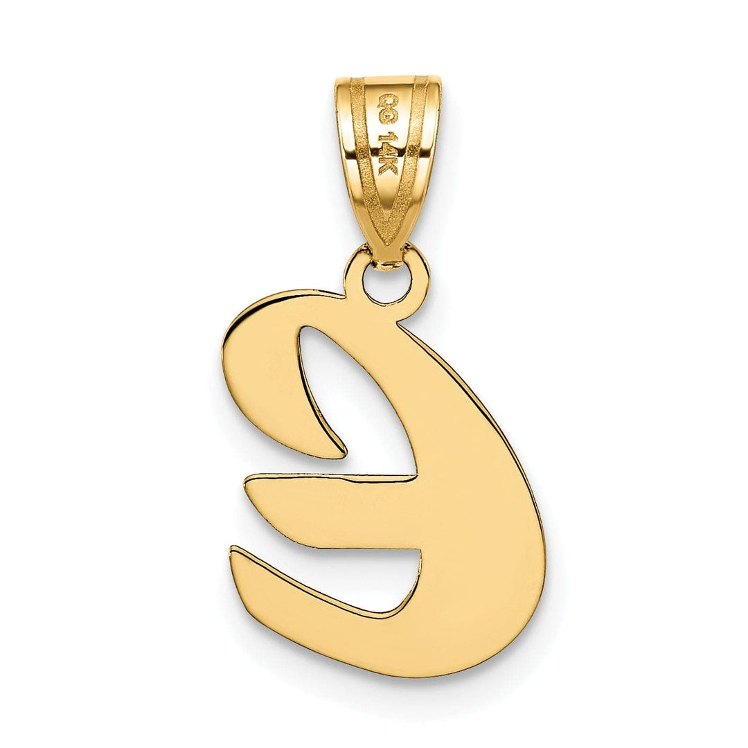 Lovely Rita's Pendants & Charms 14k Yellow Gold Polished Finish Script Design Letter E Initial Pendant