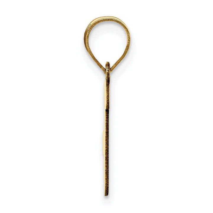 Lovely Rita's Pendants & Charms 14k Yellow Gold Polished Finish Script Design Letter F Initial Pendant