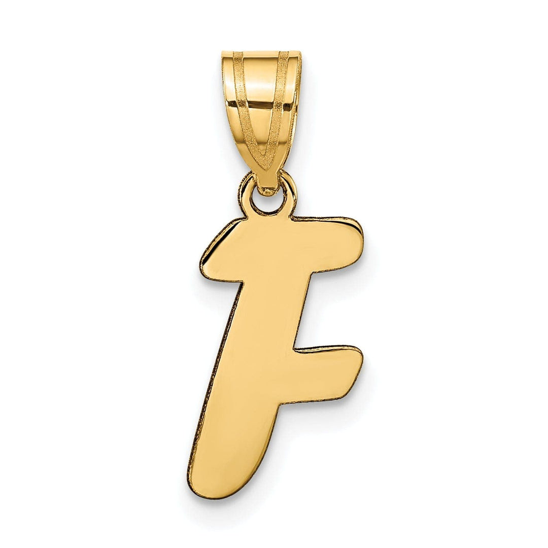 Lovely Rita's Pendants & Charms 14k Yellow Gold Polished Finish Script Design Letter F Initial Pendant