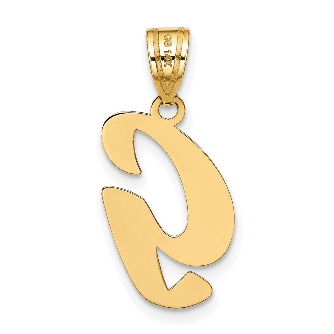 Lovely Rita's Pendants & Charms 14k Yellow Gold Polished Finish Script Design Letter G Initial Pendant