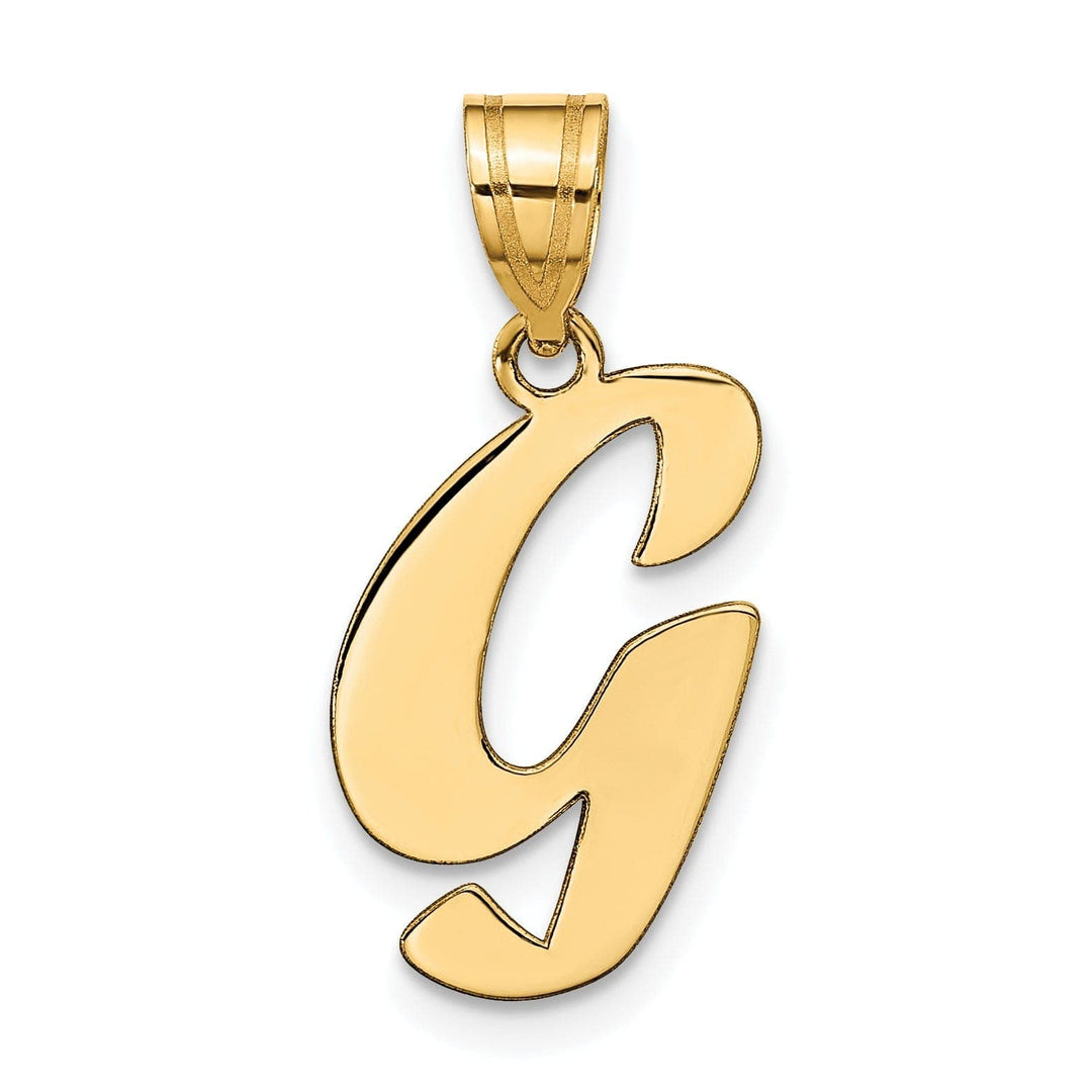 Lovely Rita's Pendants & Charms 14k Yellow Gold Polished Finish Script Design Letter G Initial Pendant