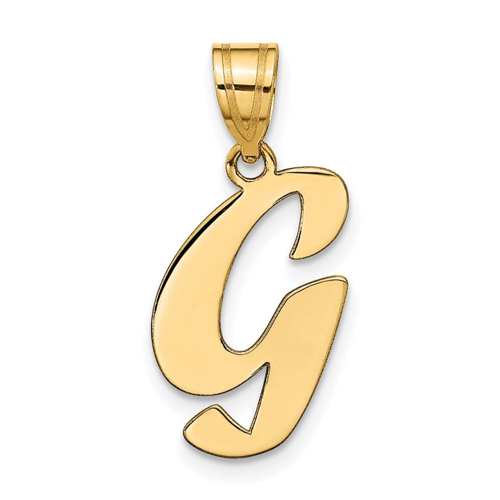 Lovely Rita's Pendants & Charms 14k Yellow Gold Polished Finish Script Design Letter G Initial Pendant