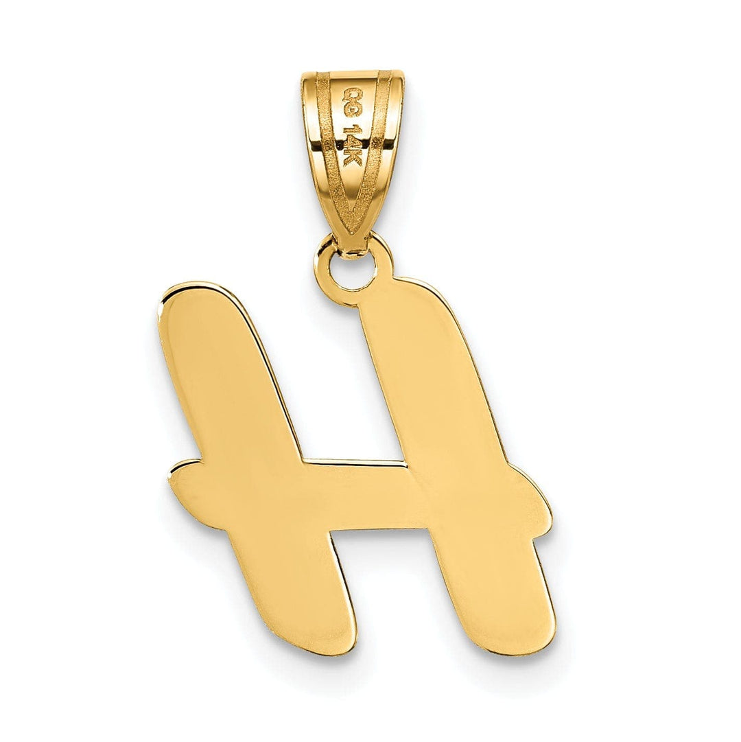 Lovely Rita's Pendants & Charms 14k Yellow Gold Polished Finish Script Design Letter H Initial Pendant