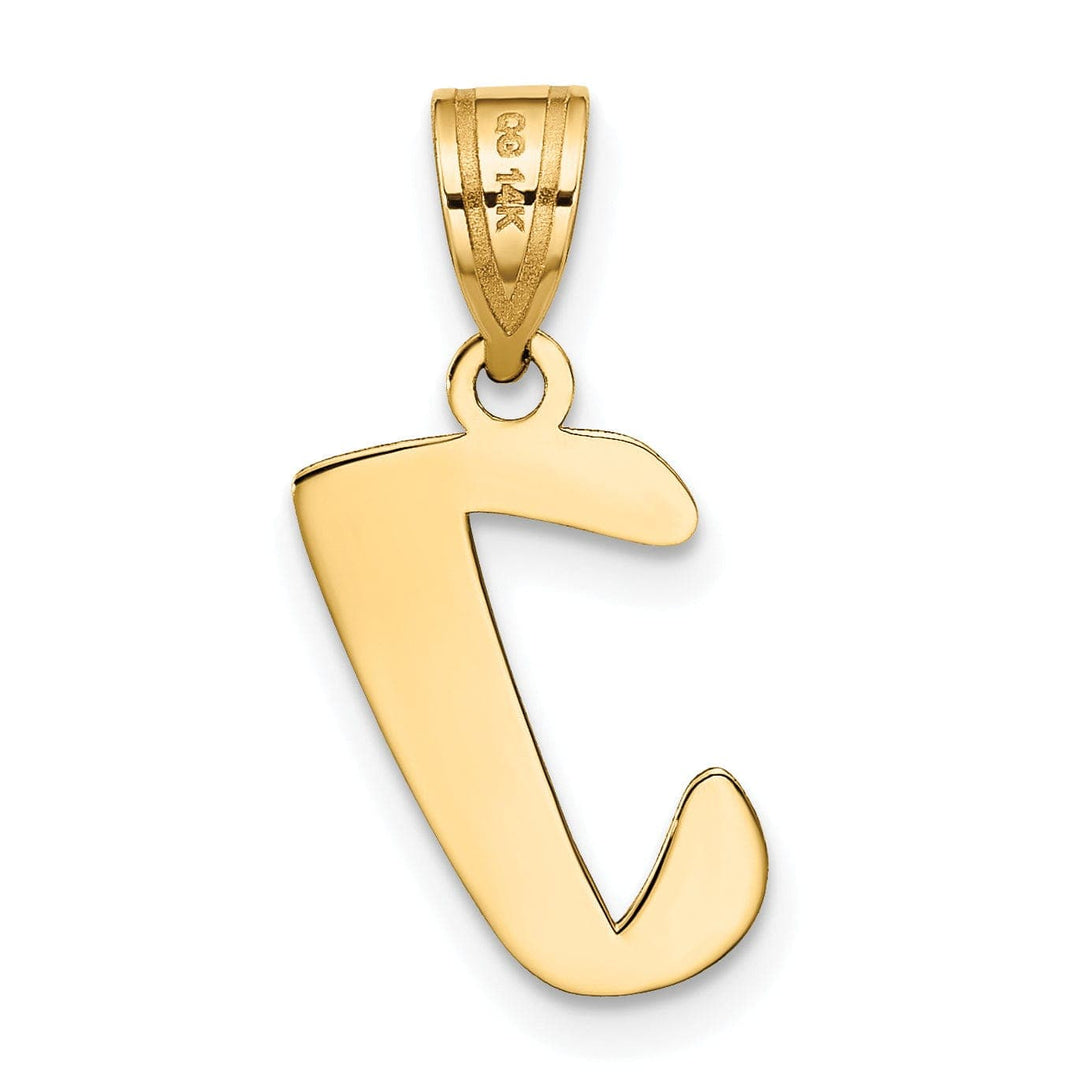 Lovely Rita's Pendants & Charms 14k Yellow Gold Polished Finish Script Design Letter I Initial Pendant