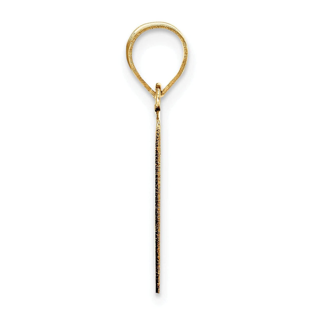 Lovely Rita's Pendants & Charms 14k Yellow Gold Polished Finish Script Design Letter J Initial Pendant