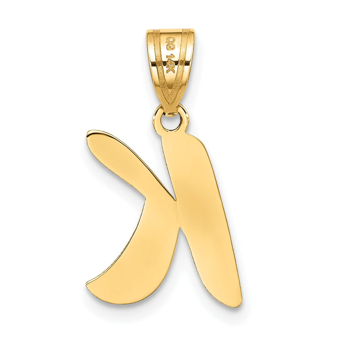 Lovely Rita's Pendants & Charms 14k Yellow Gold Polished Finish Script Design Letter K Initial Pendant
