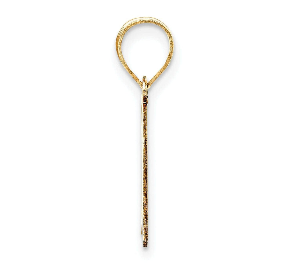 Lovely Rita's Pendants & Charms 14k Yellow Gold Polished Finish Script Design Letter K Initial Pendant