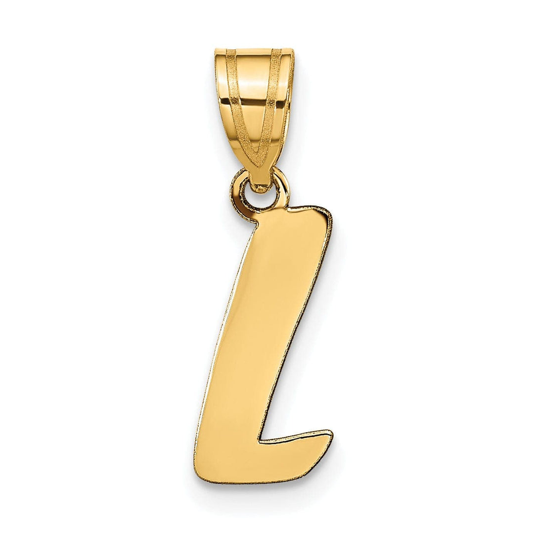 Lovely Rita's Pendants & Charms 14k Yellow Gold Polished Finish Script Design Letter L Initial Pendant